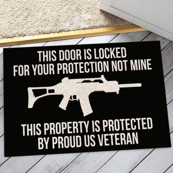 Veteran door mat with your name - This door is locked Supply