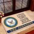 Veteran door mat with your name - Family pride Navy Online Hot Sale