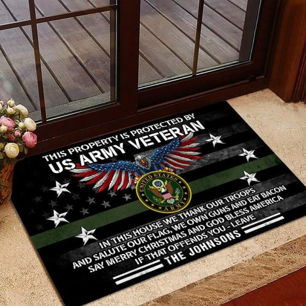 Veteran door mat - We salute our flag Fashion