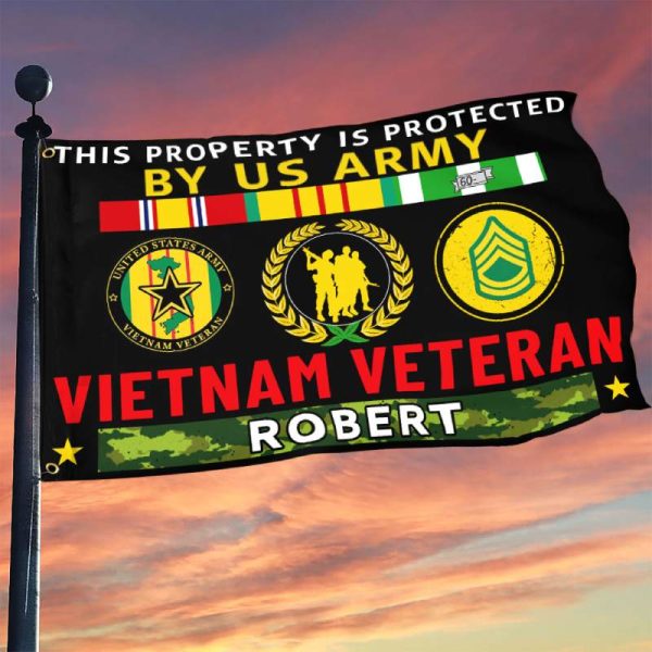 Personalized Flag for a Vietnam Veteran - This Property Is Protected Sale