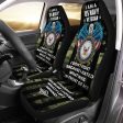 Set of 2 universal fit, United States  I fought because I loved  veteran car seat covers Navy on Sale