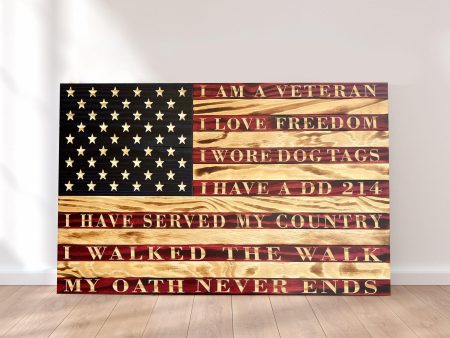 Wooden Flag Pride, I Am a Veteran Online Sale