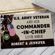 Personalized door mat with your name - For Army Veteran Online