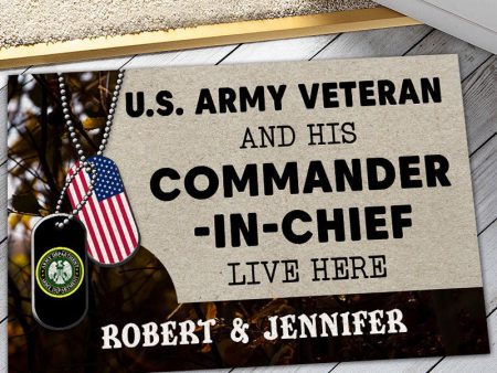 Personalized door mat with your name - For Army Veteran Online