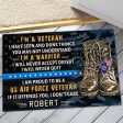 Veteran door mat with your name - I am proud Air Force Fashion