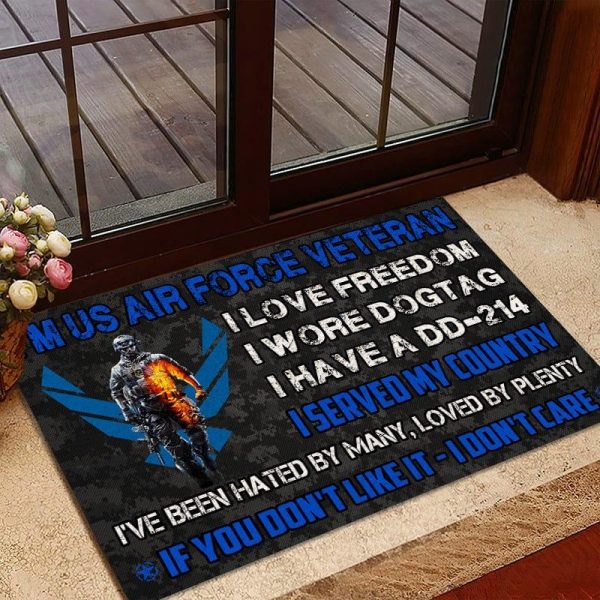 Veteran door mat with your name - Unbroken Veteran Air Force Fashion