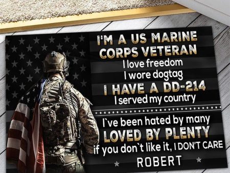 Veteran door mat with your name - Patriotic Veteran Marine Corps For Cheap