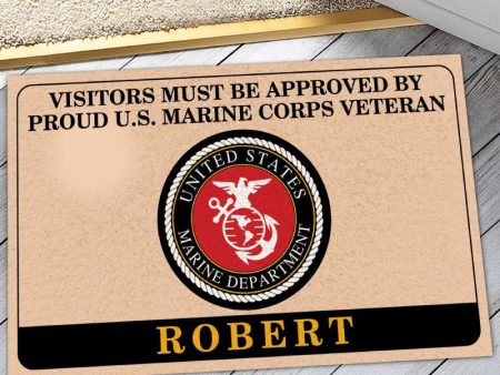 Veteran door mat with your name - Approved by proud Marine Corps Online