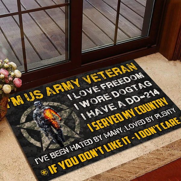 Veteran door mat with your name - Unbroken Veteran Army For Sale