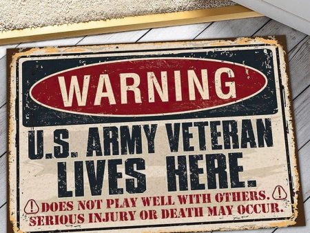 Veteran door mat - Dangerous territory Army Cheap