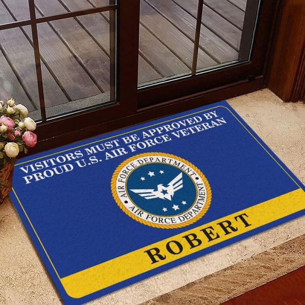 Veteran door mat with your name - Colorful symbol Air Force Supply