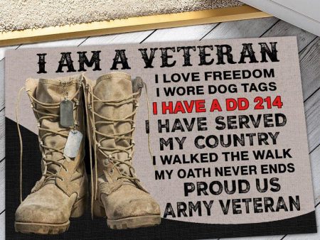 Veteran door mat with your name - Veteran s charter Army Discount