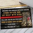 Veteran door mat with your name - I stand for the flag Marine Corps Online Sale