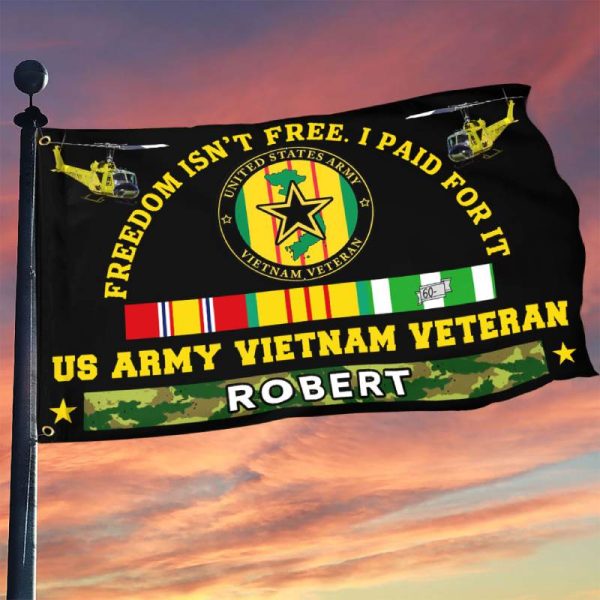 Personalized Flag for a Vietnam Veteran - I Paid For Freedom on Sale