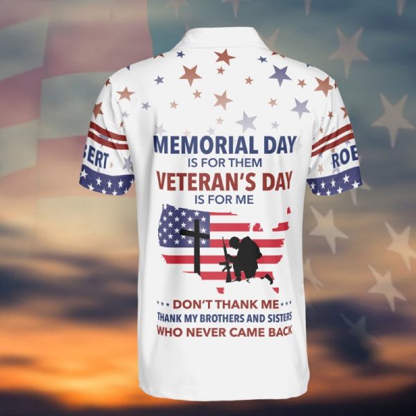 Personalized Polo Shirt For a Veteran - Memorial Day Online Sale