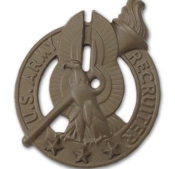 U.S. Army Recruiter Senior STA-BRITE BLACK Metal Pin-on Badge Sale