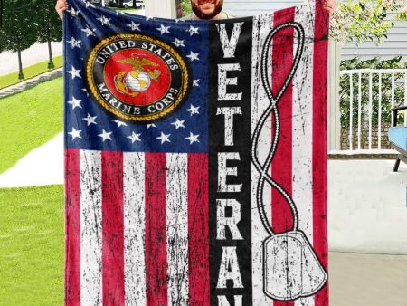 Veteran blanket - Proud veteran sleep here Marine corps Sale