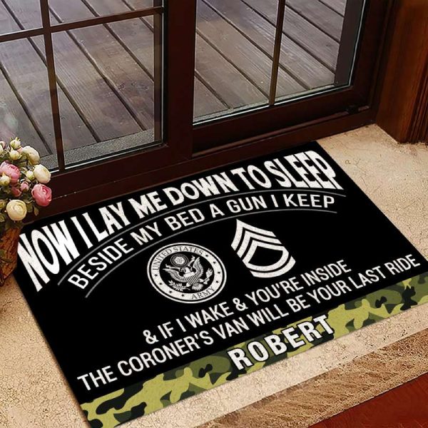 Personalized Door Mat for a Veteran - Your Last Ride Online now