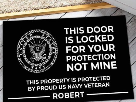 Veteran door mat - Closed for your protection Navy Online Sale