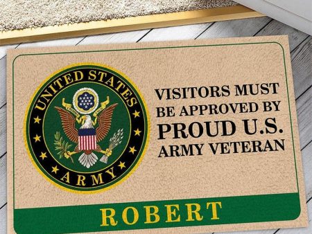 Veteran door mat with your name - Visitors must be approved Army Online Hot Sale