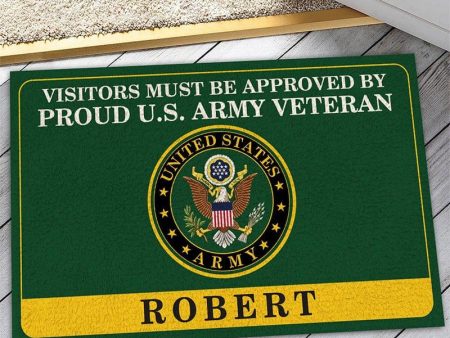 Veteran door mat with your name - Colorful symbol Army on Sale