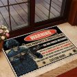 Personalized door mat with your name - Protected by brave veteran Sale