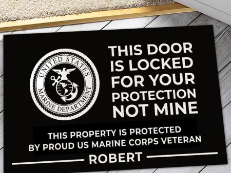 Veteran door mat - Closed for your protection Marine Corps For Cheap