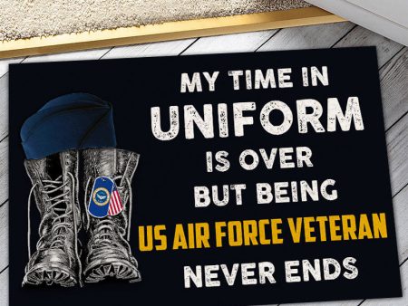 Veteran door mat - Time being Veterans never ends Air Force on Sale