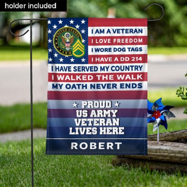 Personalized Flag for a Veteran With Insignia - I Love Freedom For Cheap