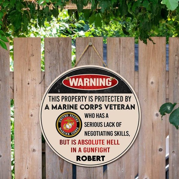 Door sign - Warning Marine corps Cheap