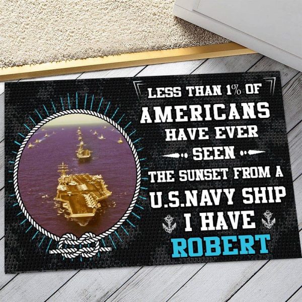 Veteran door mat with your name - I have served with courage Discount