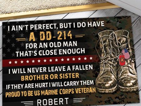 Veteran door mat with your name - DD-214 Marine Corps Supply