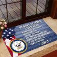 Veteran door mat with your name - Salute our flag Navy For Sale