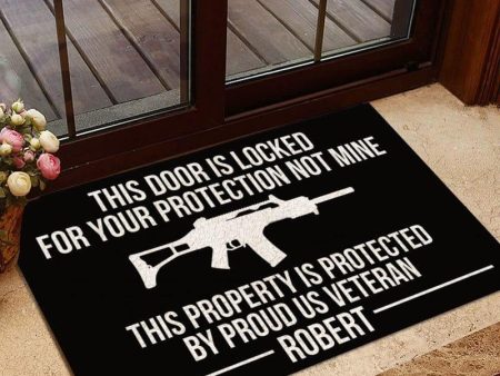 Veteran door mat with your name - This door is locked Supply