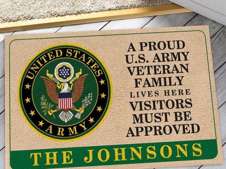 Veteran door mat with your name - Family pride Army Fashion