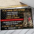 Veteran door mat with your name - I have served my country Marine Corps Online now