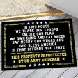 Veteran door mat with your name - We thank our troops For Discount