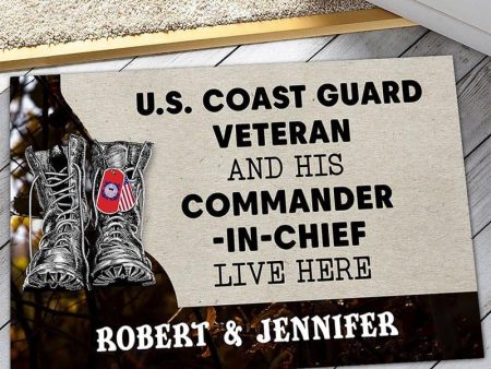 Personalized door mat with your name - For Coast Guard Veteran Sale