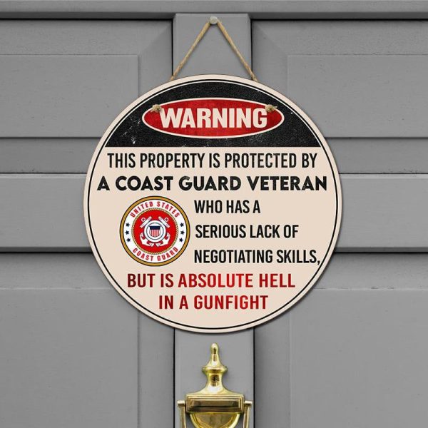 Door sign - Warning Coast guard Discount