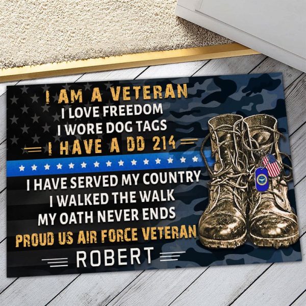 Veteran door mat with your name - I have served my country Air Force Online Hot Sale