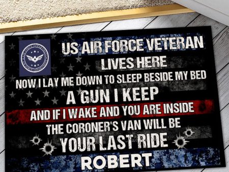 Veteran door mat with your name - Watch out for me Air Force Online now