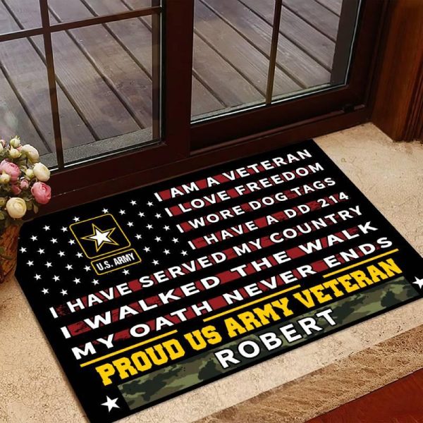 Veteran door mat with your name - Pride Online Hot Sale