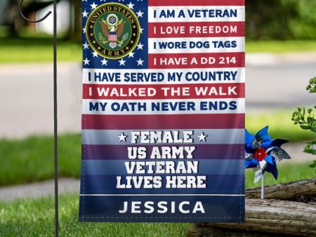 Personalized Flag for a Female Veteran  - I Love Freedom Online Hot Sale