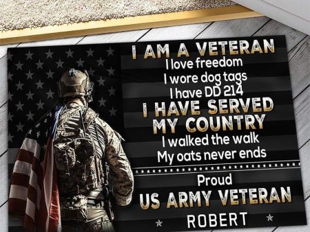 Veteran door mat with your name - I have DD-214 Army Online