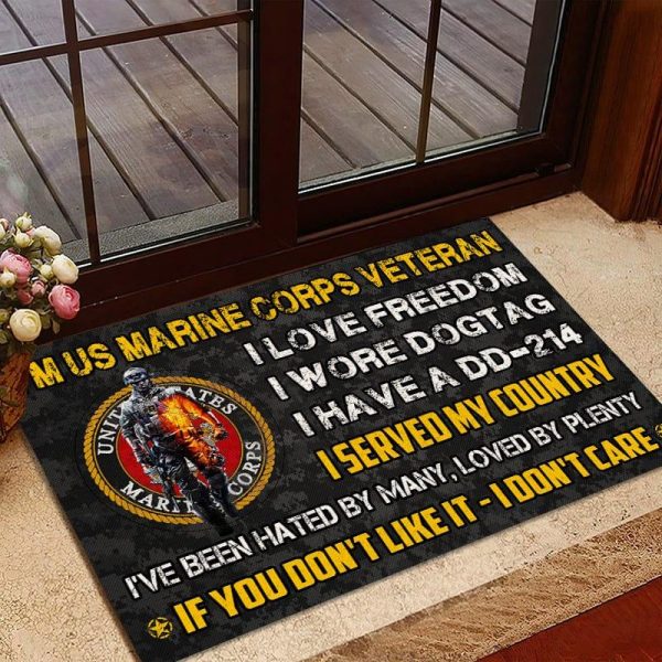 Veteran door mat with your name - Unbroken Veteran Marine Corps Online now