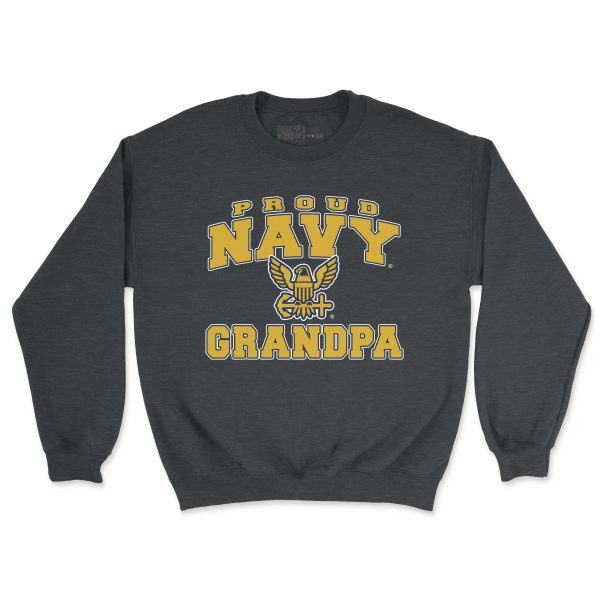 Proud Navy Grandpa Men s Sweatshirt For Cheap