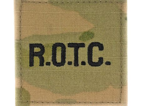 ROTC R.O.T.C Black Letters OCP Rank with Hook Fastener Discount