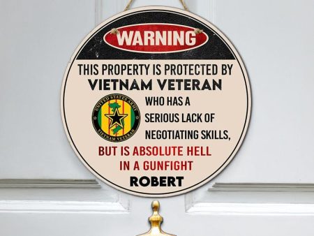 Door sign - Warning Vietnam veteran Sale