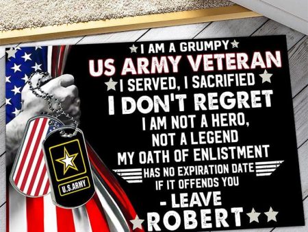 Veteran door mat with your name - I am not a legend Army Hot on Sale