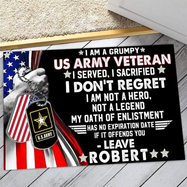 Veteran door mat with your name - I am not a legend Army Hot on Sale